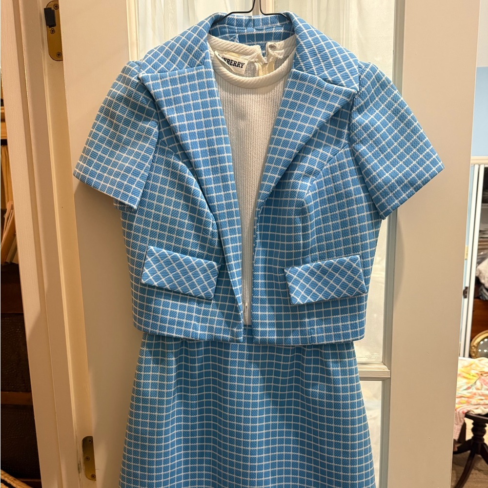 VINTAGE Blue Checkered Women's Dress